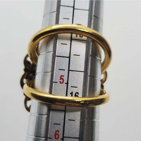 Vintage Gold, Green, & White Ring - Picture 6 of 6